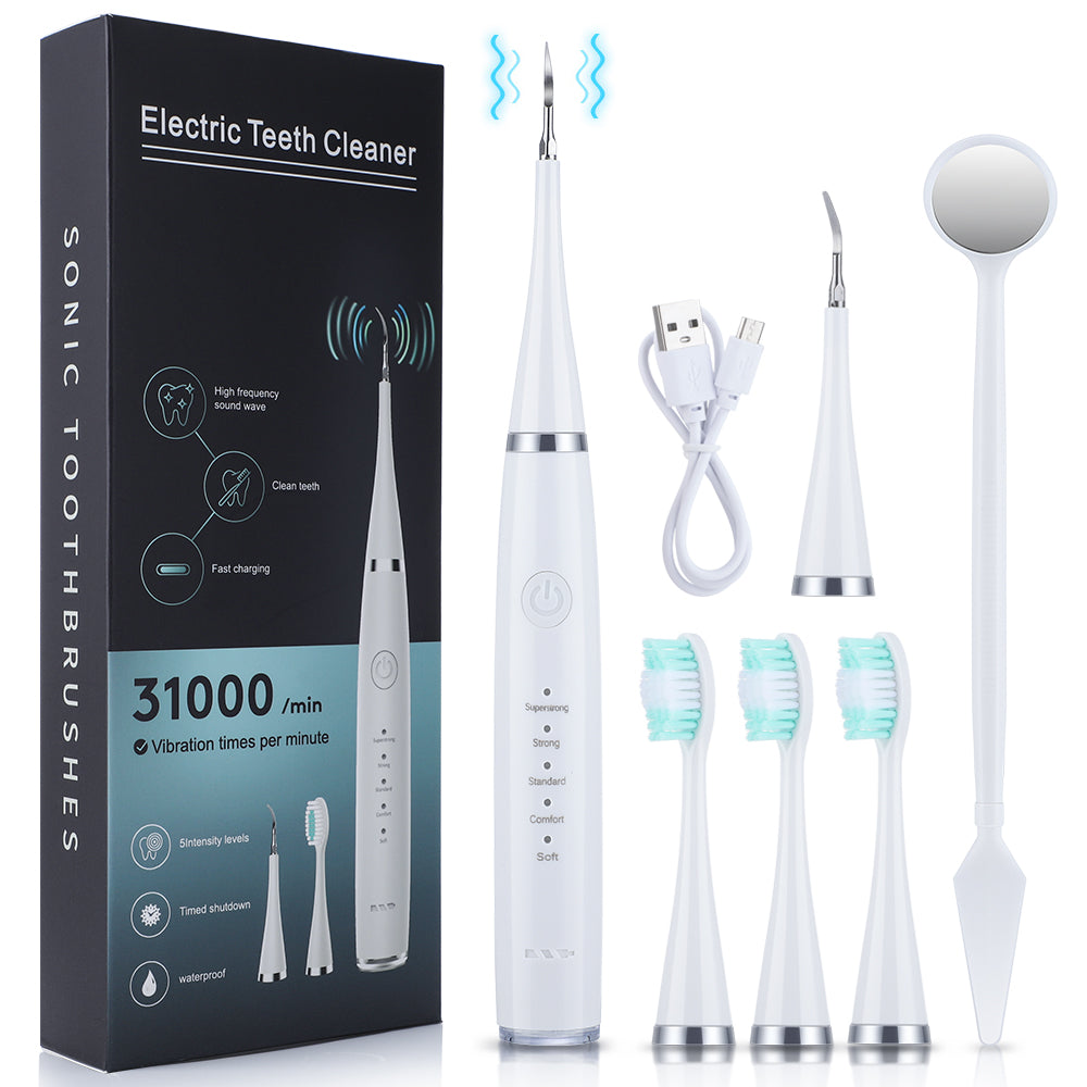 Limpiador dental ultrasónico Mirexa color blanco con accesorios