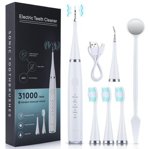 Limpiador dental ultrasónico Mirexa color blanco con accesorios