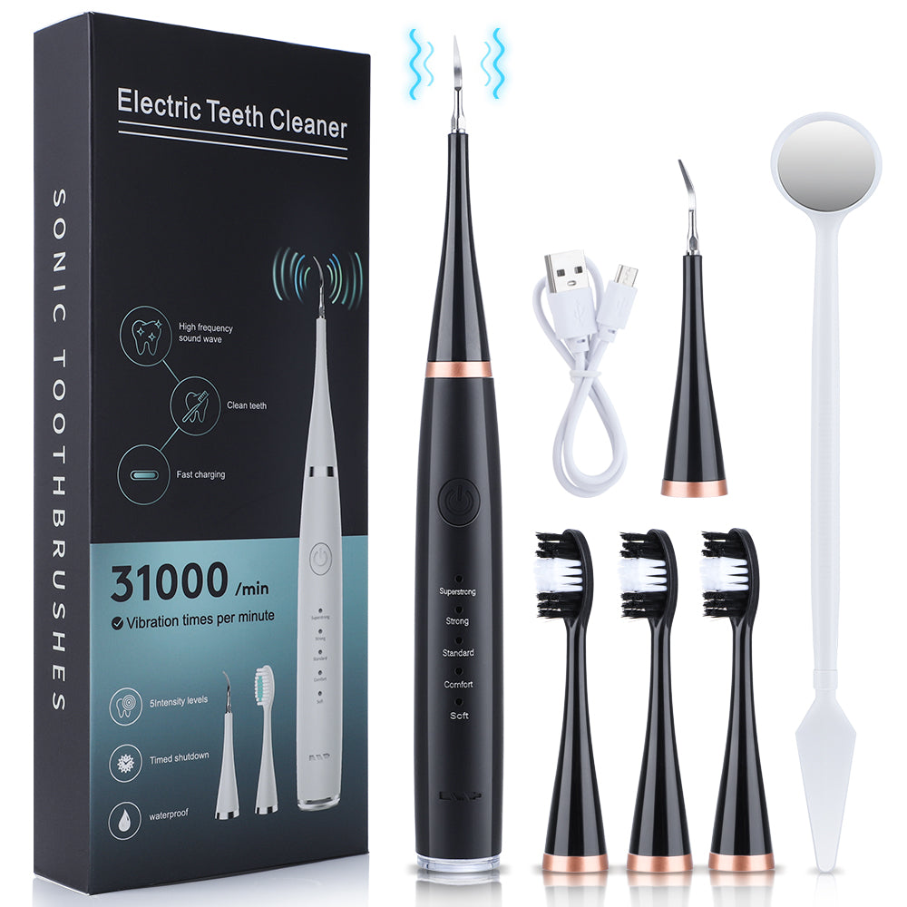 Limpiador dental ultrasónico Mirexa color negro con accesorios