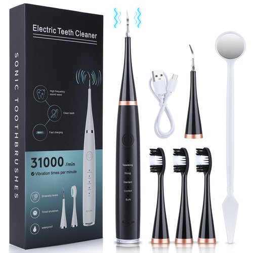 Limpiador dental ultrasónico Mirexa color negro con accesorios