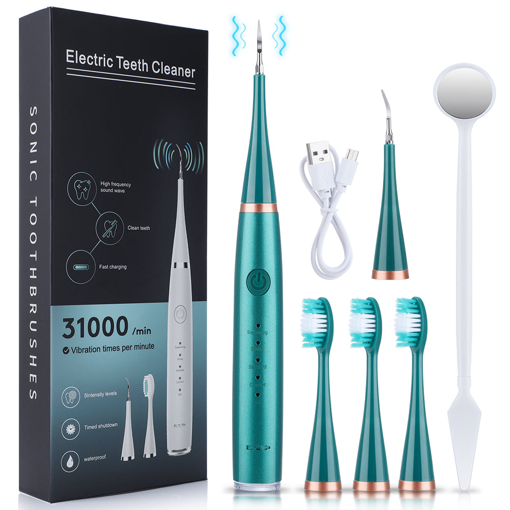 Limpiador dental ultrasónico Mirexa color verde con accesorios